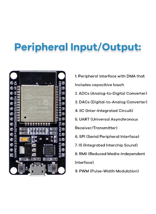 مجموعة أدوات أساسية للمبتدئين للوحة تطوير ESP32 ESP-32S WiFi IOT مع برنامج تعليمي متوافق مع بيئة تطوير Arduino IDE - Image 2
